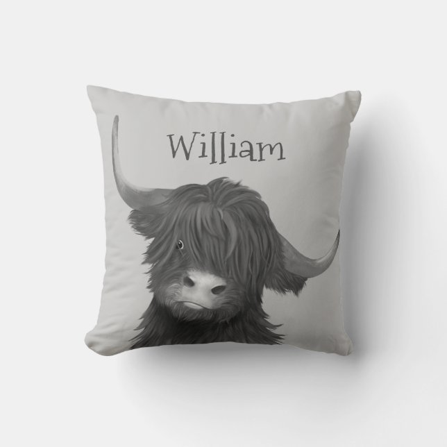 Highland Cow Namn   Kudde (Framsida)