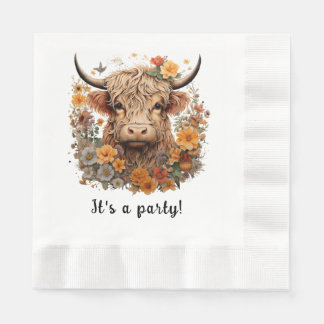 Highland Cow Napkin, Birthday, Showers Napkin Pappersservett