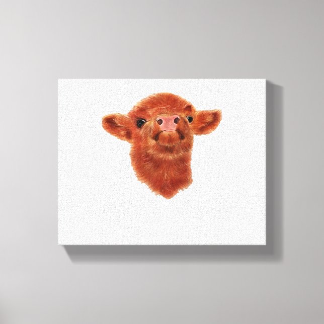 Highland Cow Oversized T-Shirt Canvastryck (Framsida)