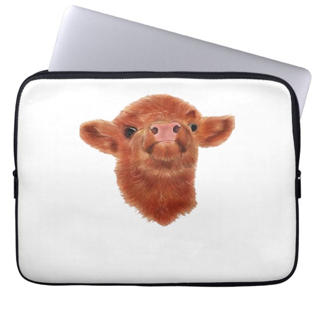 Highland Cow Oversized T-Shirt Laptop Fodral (Framsidan)