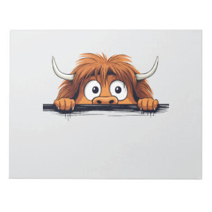 Highland Cow Peeking Cute Adsible Funny Animal Anteckningsblock