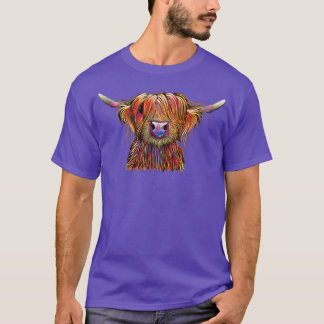 Highland Cow Print Animal Print ' Bertie '  T Shirt
