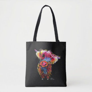 HiGHLaND CoW PRiNT SCoTTiSH ' BLooM ' BY SHiRLeY Tygkasse