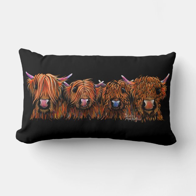 HiGHLaND CoW PRiNT SCoTTiSH ' THe GiNGeR Nöt ' Lumbarkudde (Framsida)