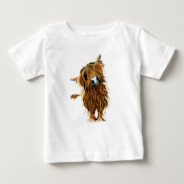 Highland Cow Print T-SHiRT ' CoooWeee' (Framsida)