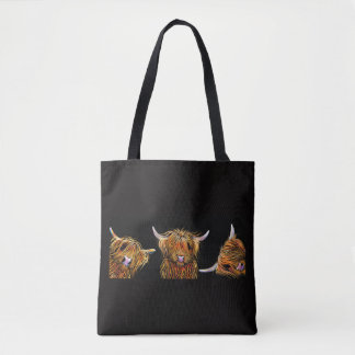 HiGHLaND CoW PRiNT "THe SCoTieS" ToTe BaG Tygkasse