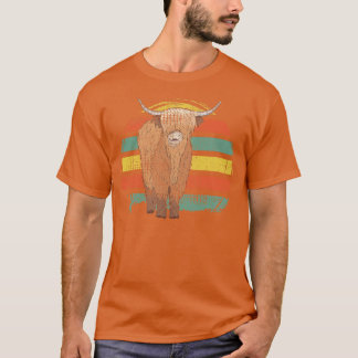 Highland Cow Retro T Shirt