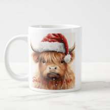 Highland Cow Santa 20 oz Jumbo Coffee Mugg