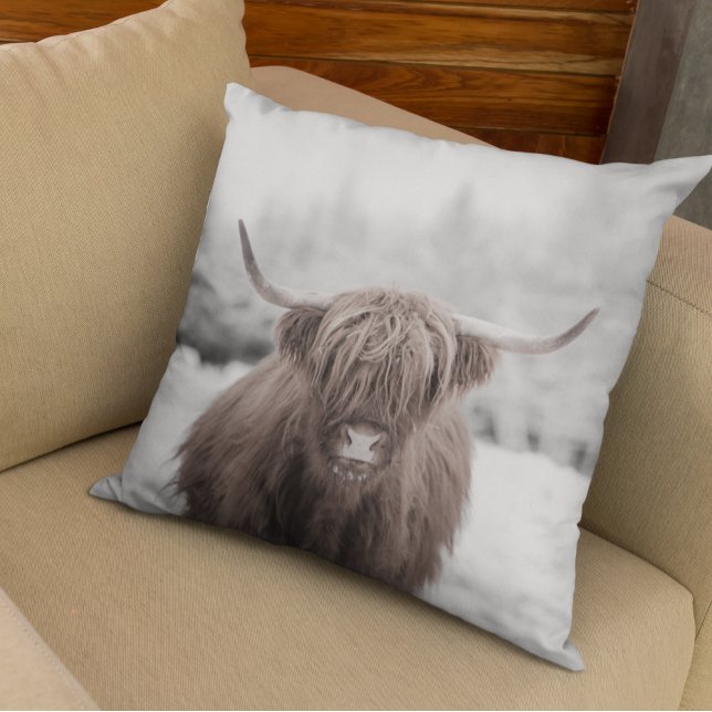 Highland Cow Scotland Rustic Farm Kudde (Skapare uppladdad)