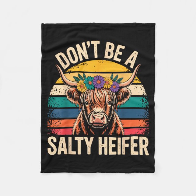 Highland Cow Shirt Funny Men Women  Fleecefilt (Framsidan)