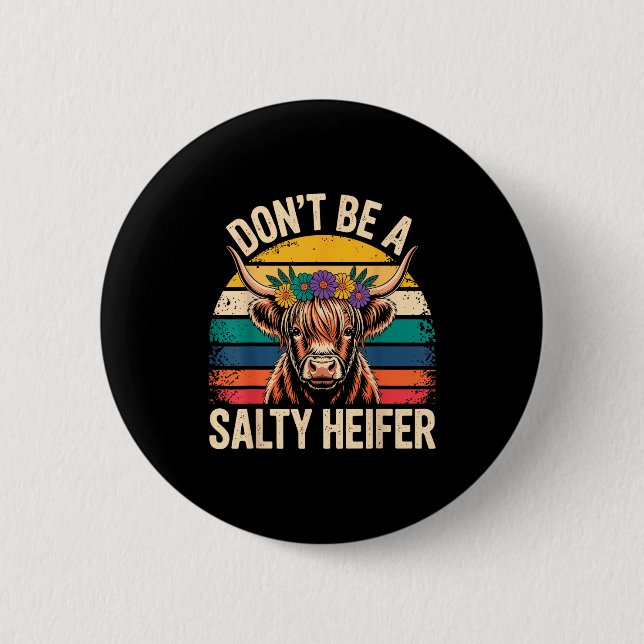 Highland Cow Shirt Funny Men Women  Knapp (Framsida)