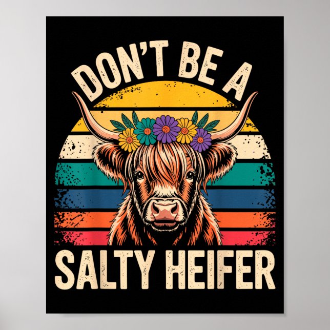 Highland Cow Shirt Funny Men Women  Poster (Framsidan)