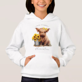 Highland Cow Solros Bucket Girl T Shirt