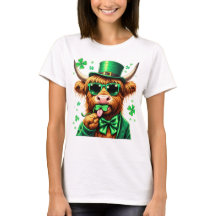 Highland Cow St patrick's day, Retro Patricks Day