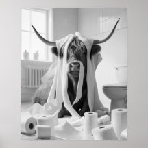 Highland Cow Toilet Papper MisChief Bathroom