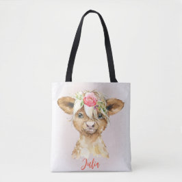 Highland Cow Tote Bag Tygkasse