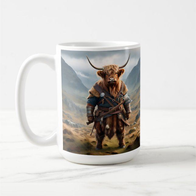Highland Cow Viking Kaffemugg (Vänster)