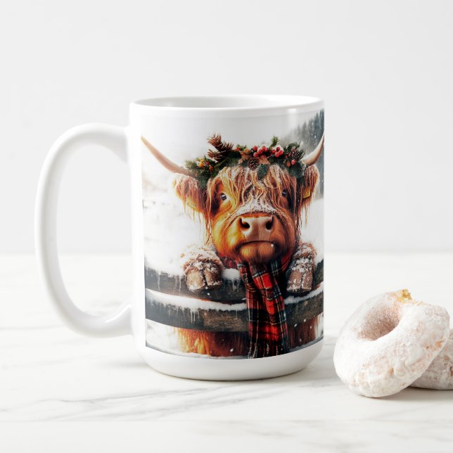 Highland Cow Winter Mugg (Med munk)