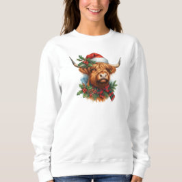 Highland Cow Women’s Christmas Sweatshirt  T Shirt