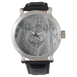 Highland Cow Woodcut Watch Armbandsur
