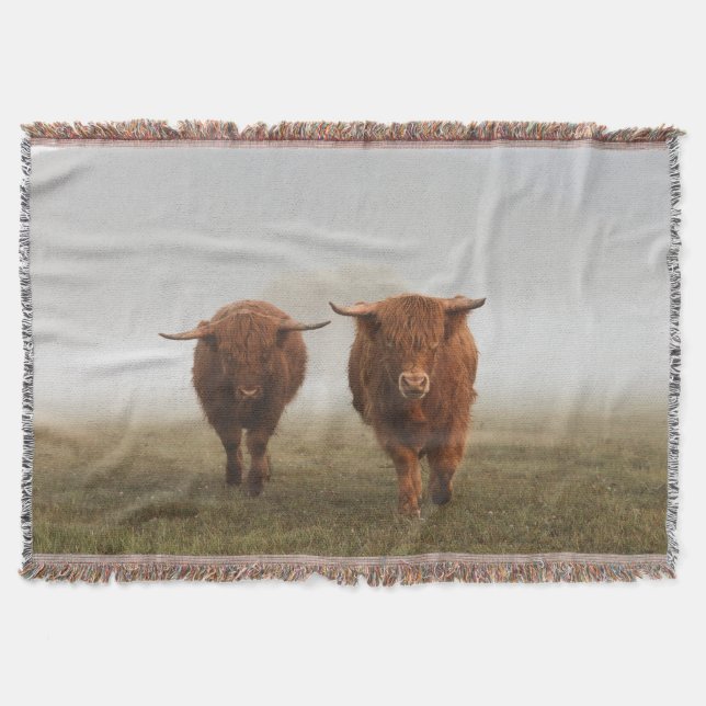 Highland Cow Woven Blanket Filt (Framsidan)