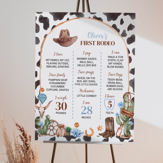 Highland Cowboy First Birthday Milestone Sign Poster (Skapare uppladdad)