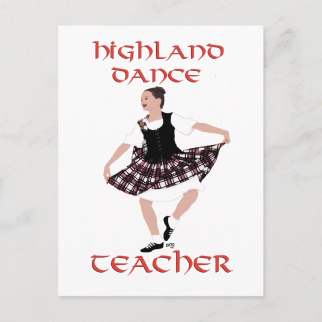 Highland Dance Teacher - Land Dances Vykort (Framsida)