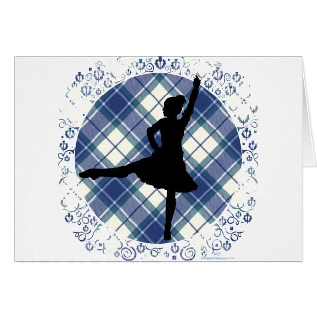 Highland Dancer Eildon Tartan Hälsningskort (Framsidan Horizontal)