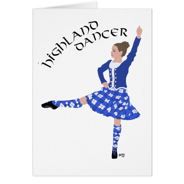 Highland Dancer in Blue Hälsningskort (Framsidan)