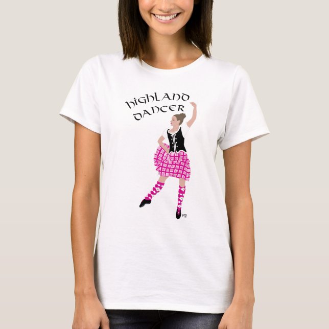 Highland Dancer Rosa Tee Shirt (Framsida)