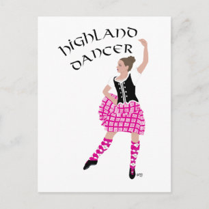 Highland Dancer Rosa Vykort
