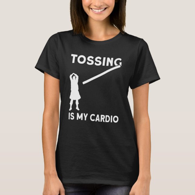 Highland Games Caber Toss Heavy Athlete  Scottish  T Shirt (Framsida)