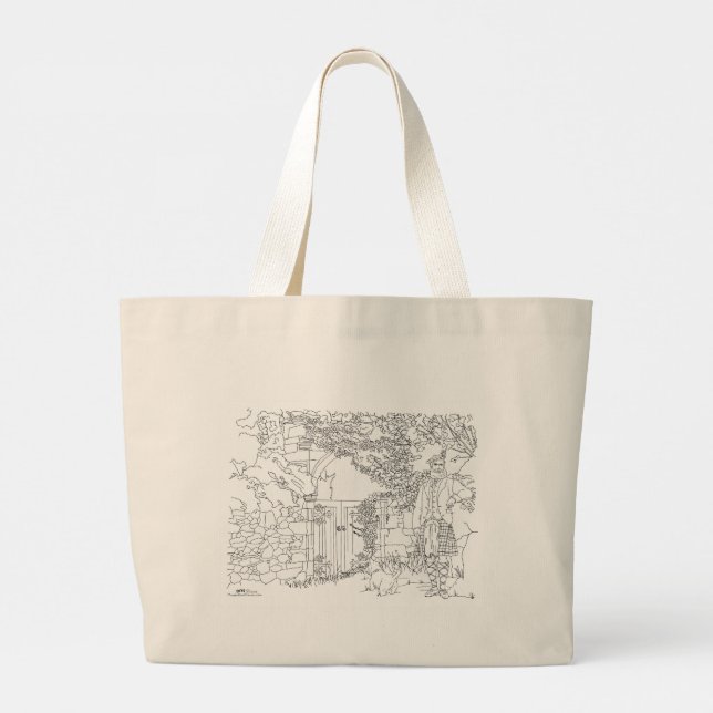Highland Gent and Scottie Hund Tote Bag Jumbo Tygkasse (Baksida)