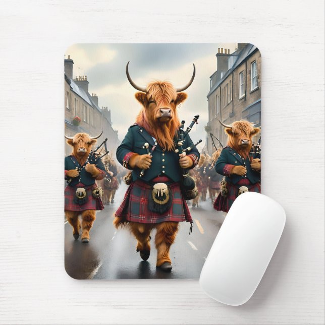 Highland Harmony: Bagpipe Highland Cow Band Musmatta (Med mus)