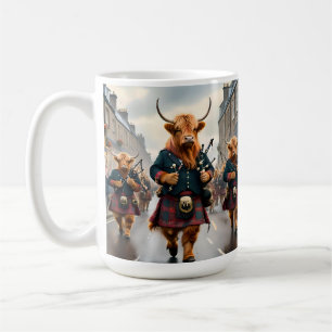 Highland Harmony: säckpipa Highland Cow Band Kaffemugg