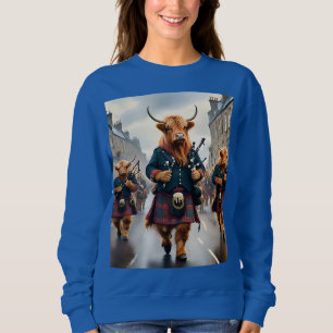 Highland Harmony: säckpipa Highland Cow Band T Shirt