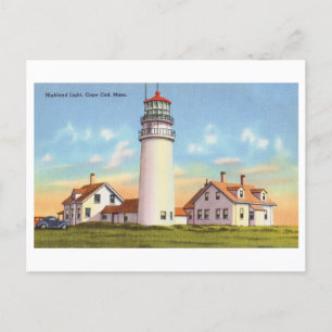 Highland Light on Cape Cod Vintage resor Vykort