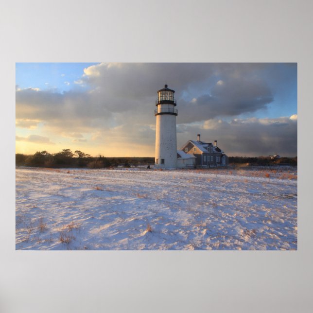Highland Lighthouse Cape Cod in Winter Poster (Framsidan)