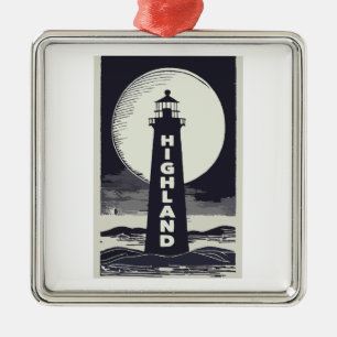 Highland Lighthouse Massachusetts Måne Julgransprydnad Metall