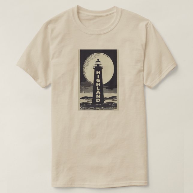 Highland Lighthouse Massachusetts Måne T Shirt (Design framsida)