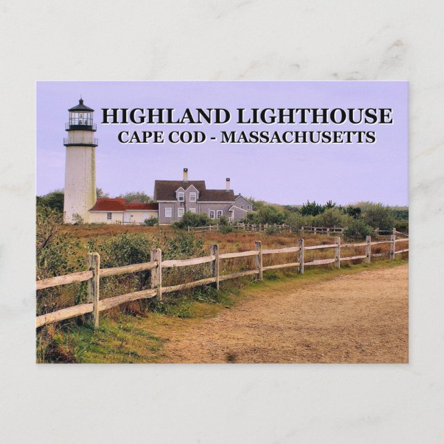 Highland Lighthouse, Massachusetts Postcard Vykort (Framsida)