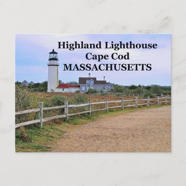 Highland Lighthouse, Massachusetts Postcard Vykort (Framsida)