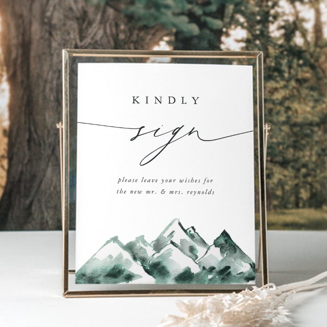 Highland | Mountain Wedding Guestbook Sign Poster (Skapare uppladdad)
