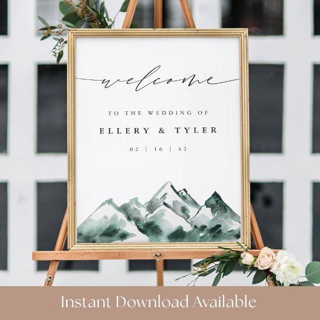 Highland | Mountain Wedding Printable Welcome Sign Poster (Skapare uppladdad)