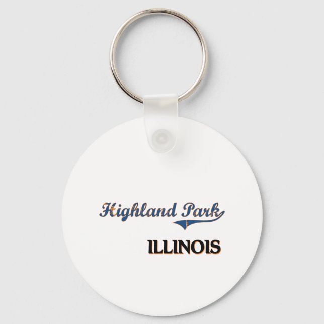 Highland Park Illinois City Classic Nyckelring (Framsida)