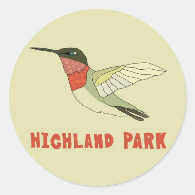 Highland Park Runt Klistermärke (Framsida)