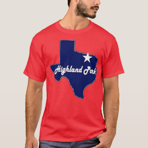 Highland Park Texas Lone State Karta TX City Navy T Shirt