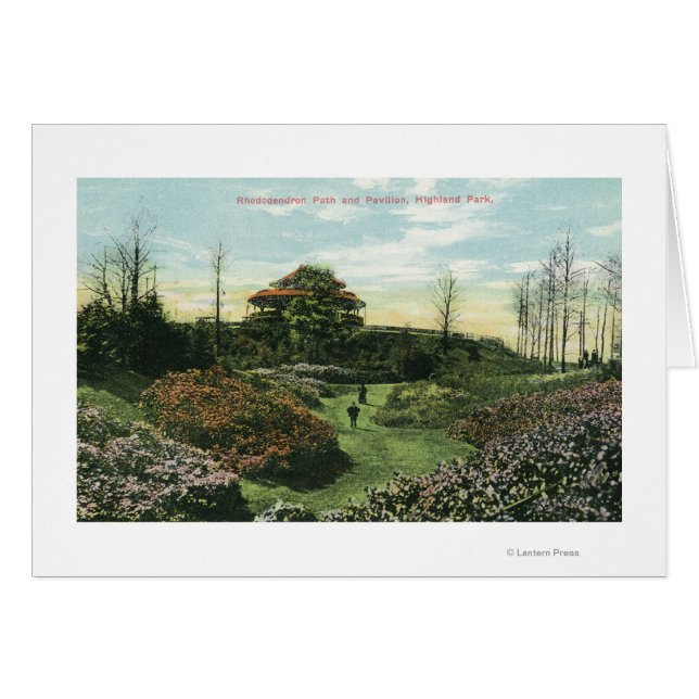 Highland Park's Rhododendron Väg och Pavilion Hälsningskort (Framsidan Horizontal)