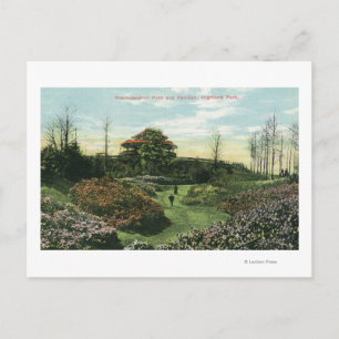 Highland Park's Rhododendron Väg och Pavilion Vykort