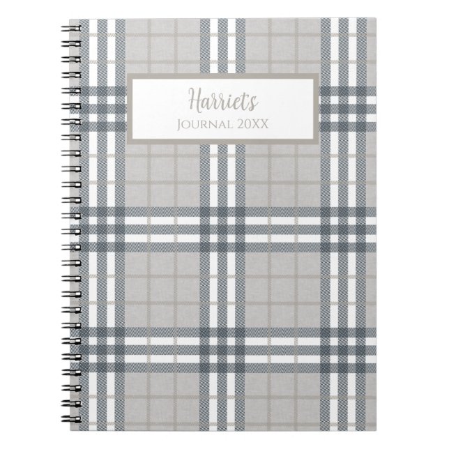 Highland Plaid Personalized Journal Notebook Anteckningsbok (Framsidan)